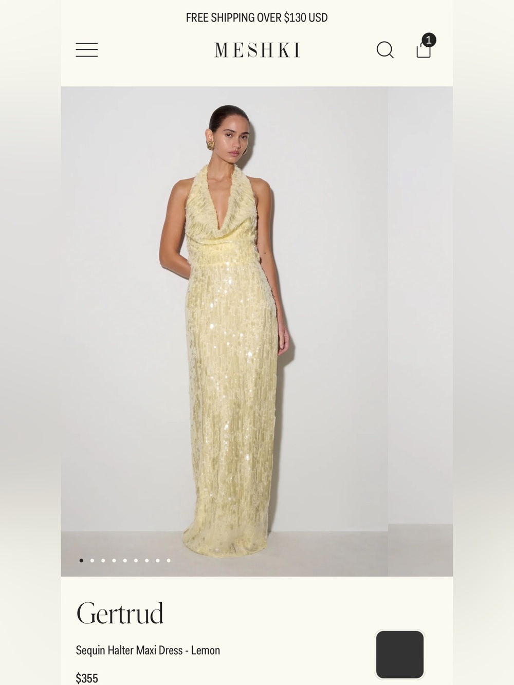 Meshki Sequin Halter Maxi Dress
